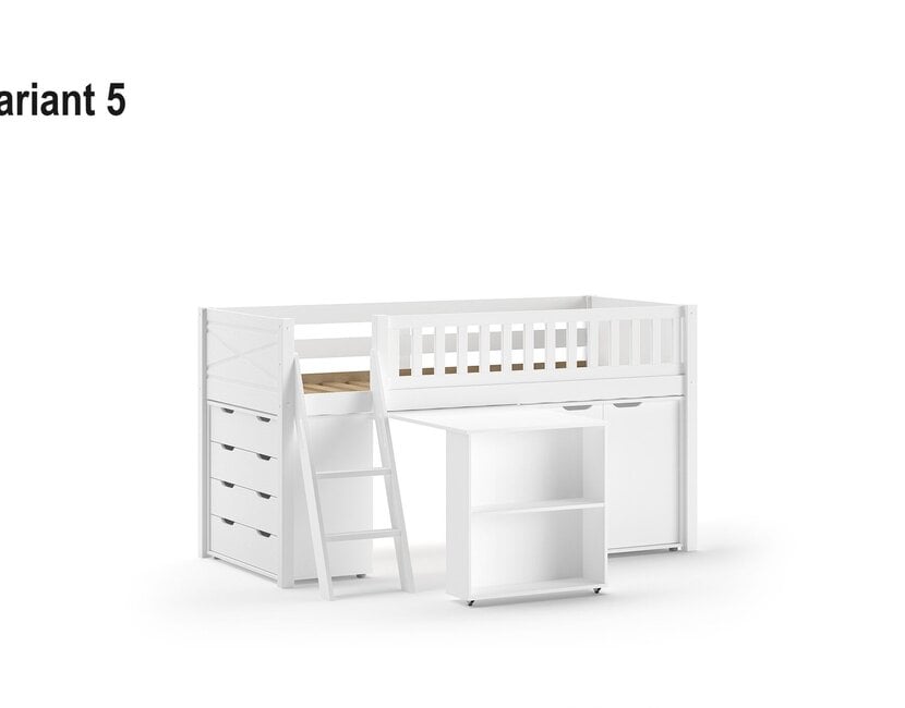 Halfhoogslaper Scott 90x200 - Wit - Variant 4