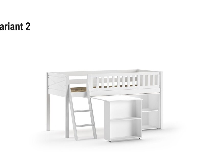 Halfhoogslaper Scott 90x200 - Wit - Variant 5