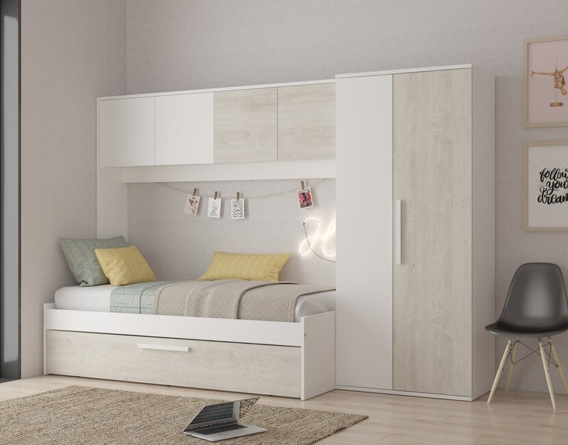 Kinderbed Artik - Grijs eiken met wit