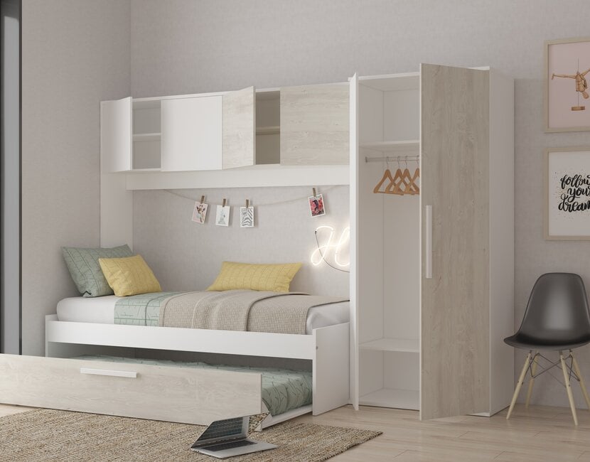 Kinderbed Artik - Grijs eiken met wit