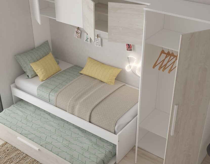 Kinderbed Artik - Grijs eiken met wit