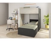 Stapelbed Palatino Antraciet / Grijs eiken