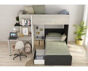 Stapelbed Palatino Antraciet / Grijs eiken