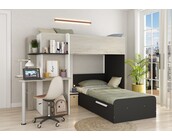 Stapelbed Palatino Antraciet / Grijs eiken