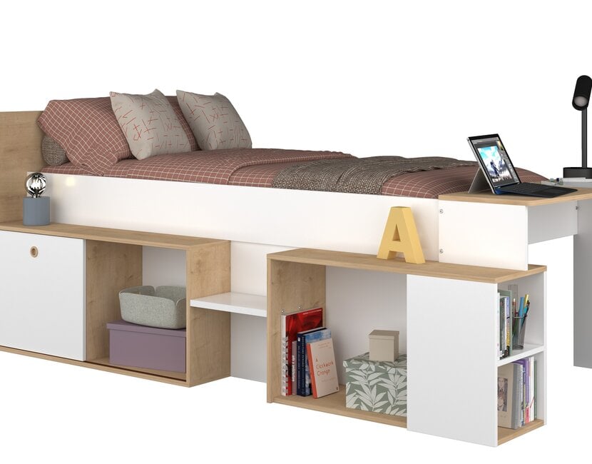 Kinderbed Gaby - Eiken met wit