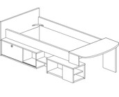 Kinderbed Gaby - Eiken met wit