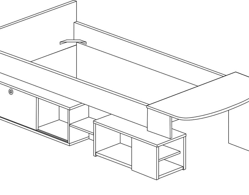Kinderbed Gaby - Eiken met wit