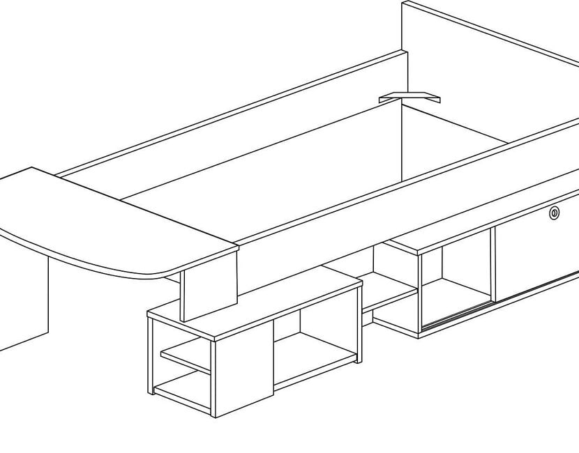 Kinderbed Gaby - Eiken met wit