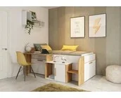 Kinderbed Sacha - Eiken met wit