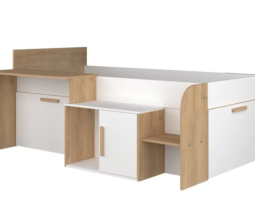 Kinderbed Sacha - Eiken met wit