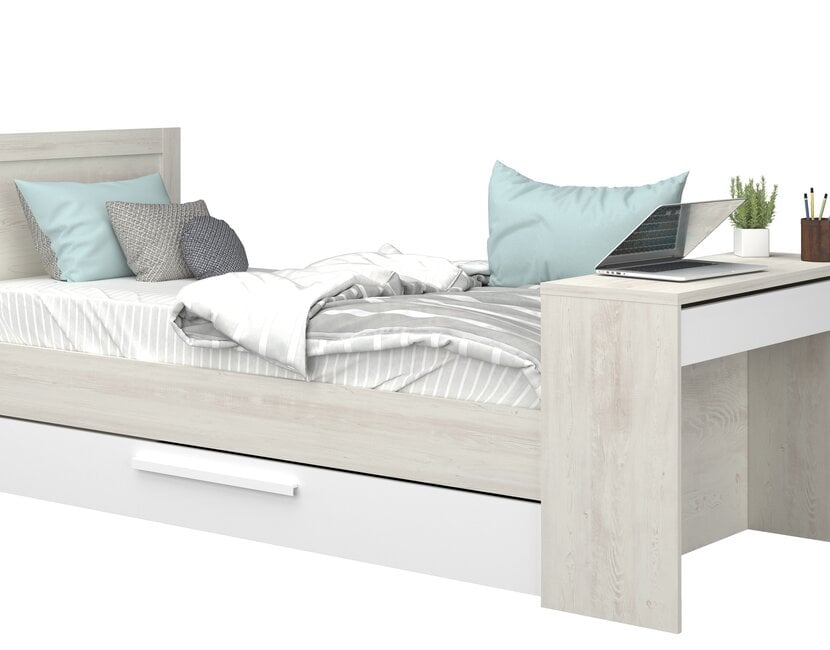 Kinderbed Shipley - Grijs eiken met wit