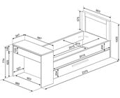 Kinderbed Shipley - Grijs eiken met wit