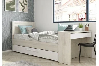 Kinderbed Shipley - Grijs eiken met wit