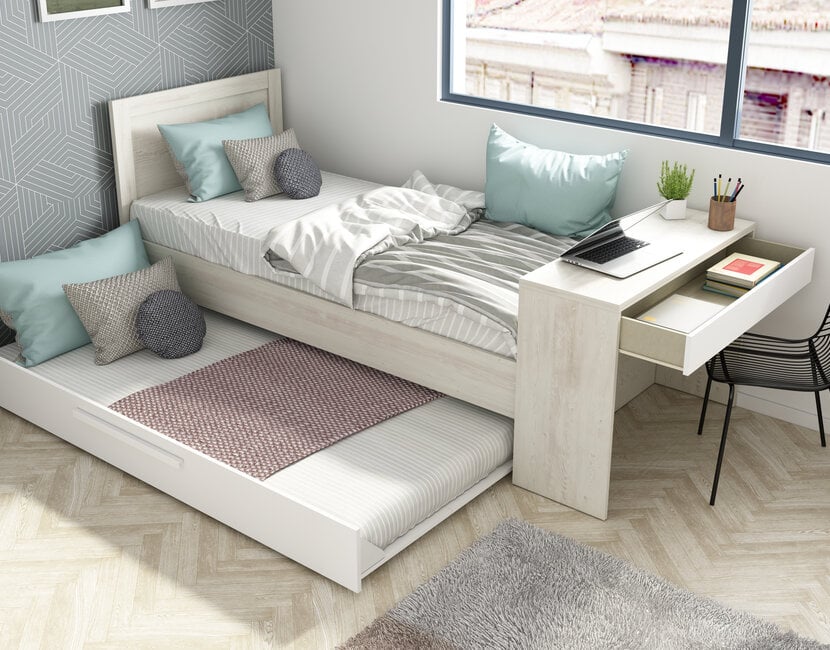 Kinderbed Shipley - Grijs eiken met wit