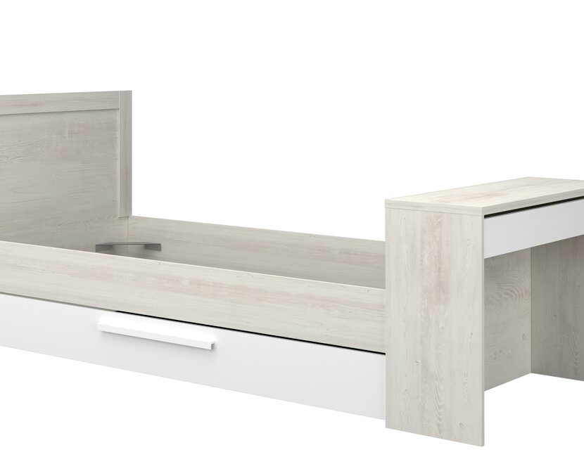 Kinderbed Shipley - Grijs eiken met wit