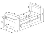 Kinderbed Shipley - Grijs eiken met Antraciet