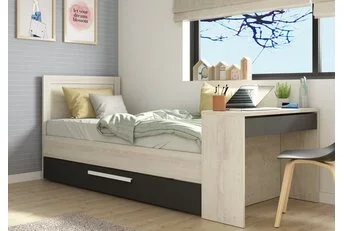 Kinderbed Shipley - Grijs eiken met Antraciet