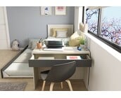 Kinderbed Shipley - Grijs eiken met Antraciet