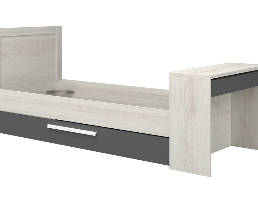 Kinderbed Shipley - Grijs eiken met Antraciet