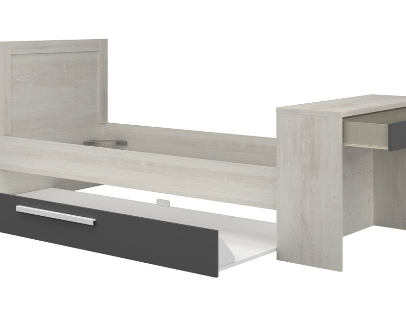 Kinderbed Shipley - Grijs eiken met Antraciet