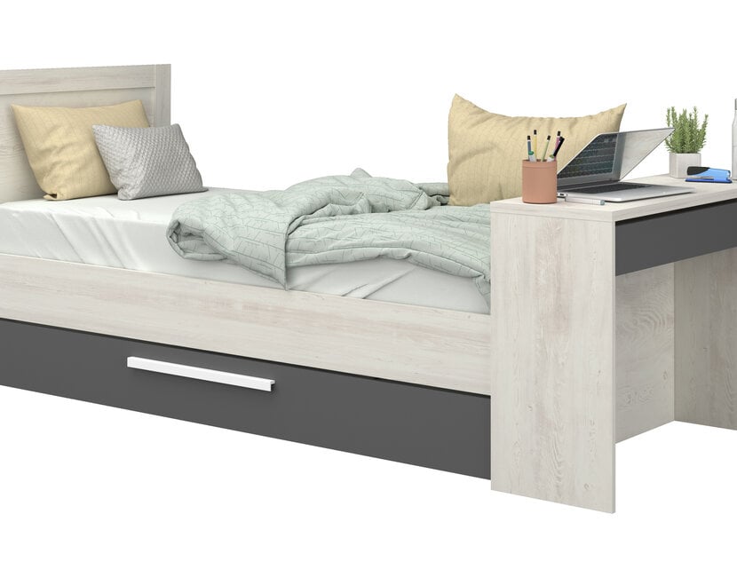 Kinderbed Shipley - Grijs eiken met Antraciet