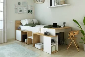 Kinderbed Gaby - Eiken met wit