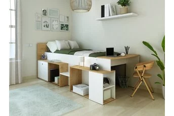 Kinderbed Gaby - Eiken met wit