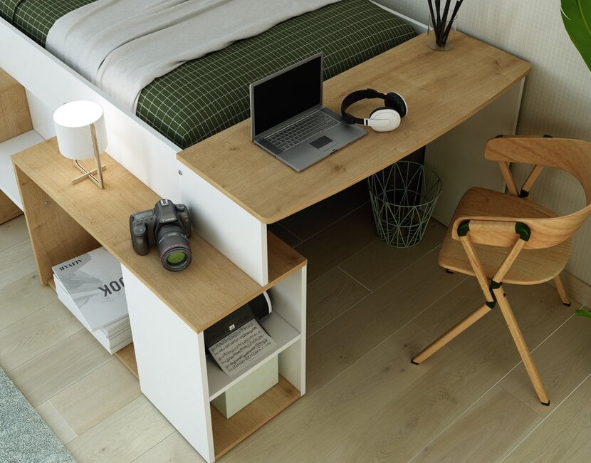 Kinderbed Gaby - Eiken met wit