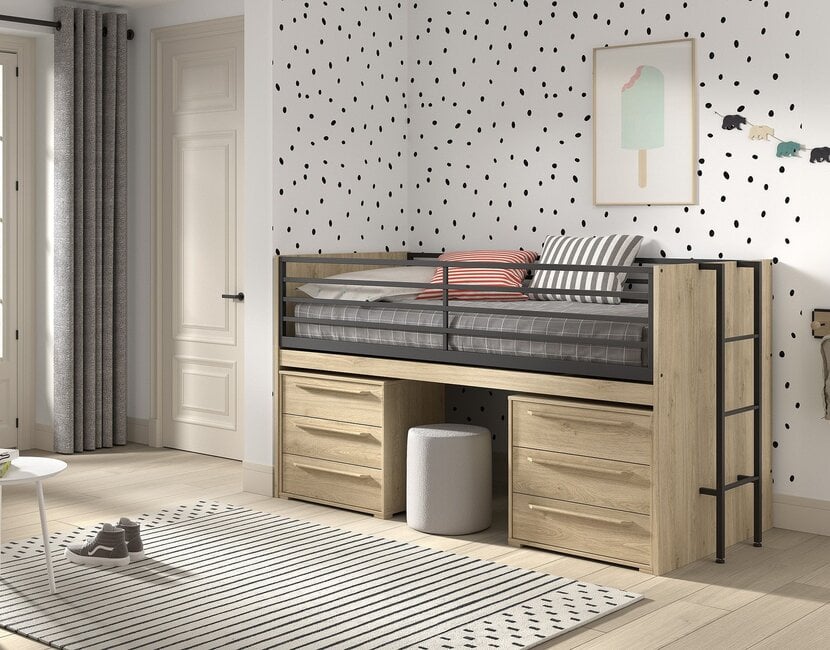 Halfhoogslaper Sam - met 2 ladekasten