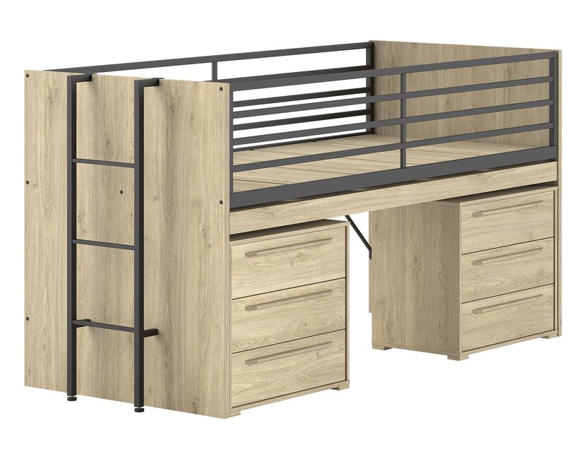 Halfhoogslaper Sam - met 2 ladekasten