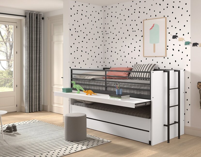 Halfhoogslaper Sam wit - met slaaplade