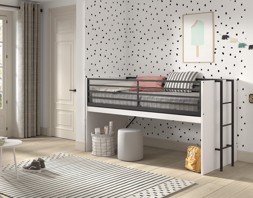 Halfhoogslaper Sam wit - met 3 kasten