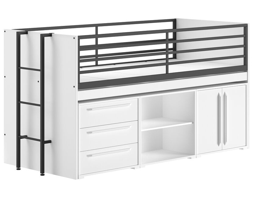 Halfhoogslaper Sam wit - met 3 kasten