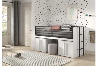 Halfhoogslaper Sam wit - met 2 kasten