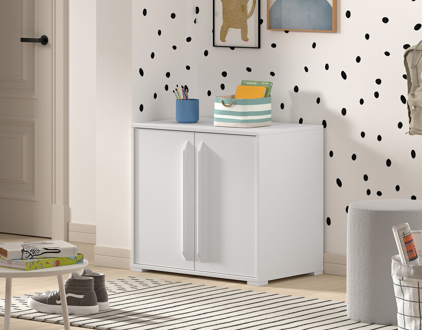 Halfhoogslaper Sam wit - met 2 kasten