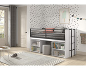 Halfhoogslaper Sam wit - met 2 boekenkasten