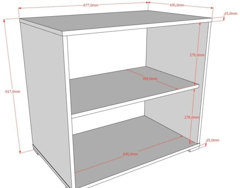 Halfhoogslaper Sam wit - met 2 boekenkasten
