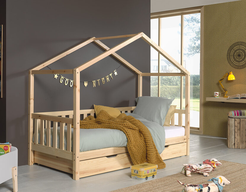 Bedbank Dallas - Natuurlijk hout - Bedhuisje