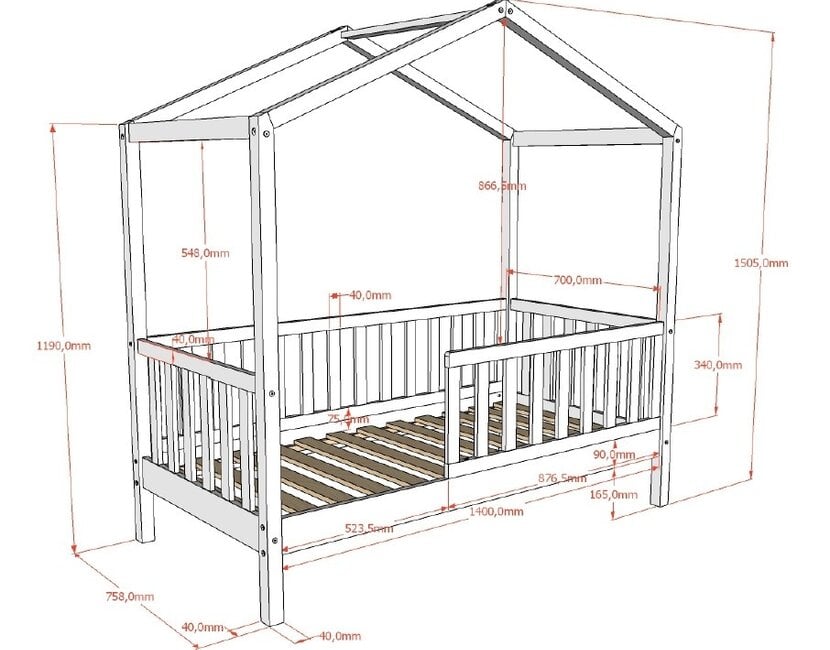 Peuterbed Dallas - Wit - 70x140