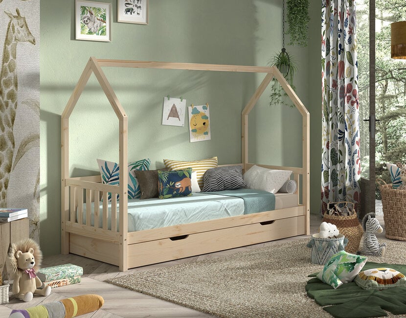 Bedhuisje Cabane - Naturel Grenen- bedbank