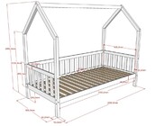 Bedhuisje Cabane - Wit- bedbank