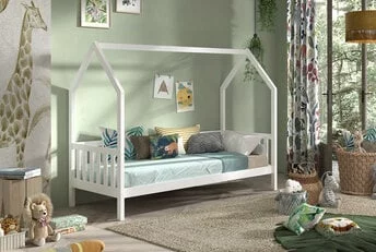 Bedhuisje Cabane - Wit - bedbank