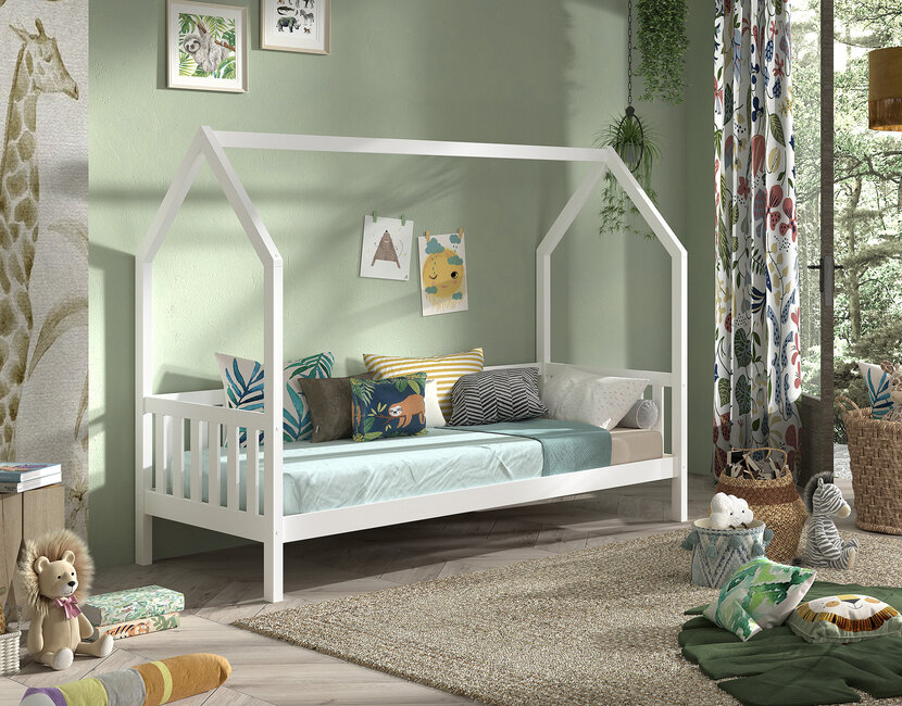 Bedhuisje Cabane - Wit- bedbank