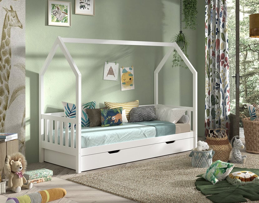 Bedhuisje Cabane - Wit- bedbank