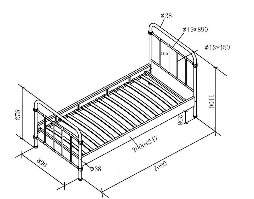 Kinderbed New York - Zwart - 90x200