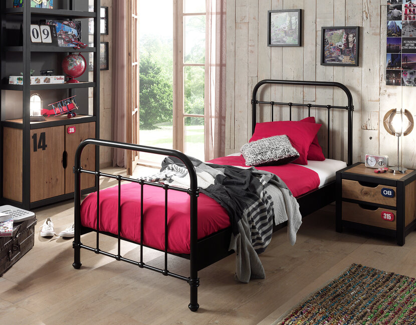 Kinderbed New York - Zwart - 90x200