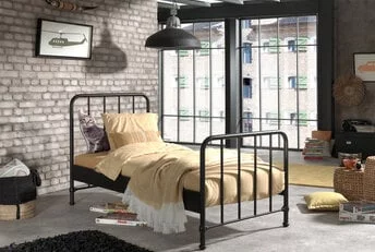 Kinderbed Bronxx - Zwart - 90x200