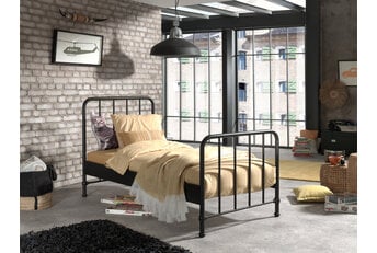 Kinderbed Bronxx - Zwart - 90x200