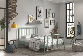 Kinderbed Bronxx - Olijfgroen - 140x200