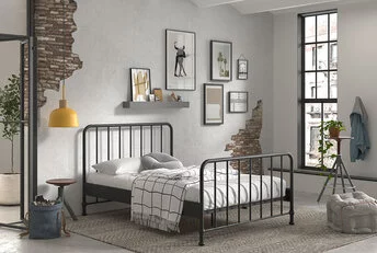 Kinderbed Bronxx - Zwart - 140x200